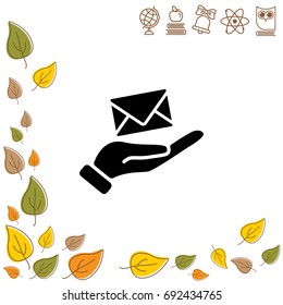 Web icon. E-mail (letter) in hand