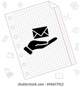 Web icon. E-mail (letter) in hand