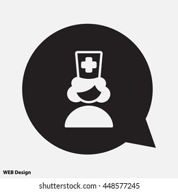 Web icon. Female doctor, nurse