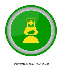 Web icon. Female doctor, nurse