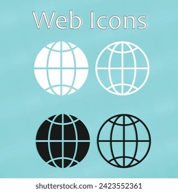 Web icon file and outline icon, Black and White color icons, Vector icon