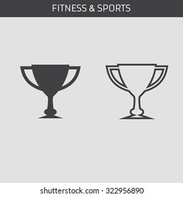 Web icon for fitness and a healthy lifestyle. Flat design.