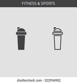 Web icon for fitness and a healthy lifestyle. Flat design.