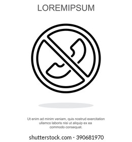 Web icon. Forbidden call, Calls banned