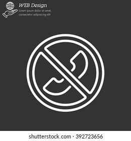 Web icon. Forbidden call, Calls banned
