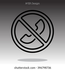 Web icon. Forbidden call, Calls banned