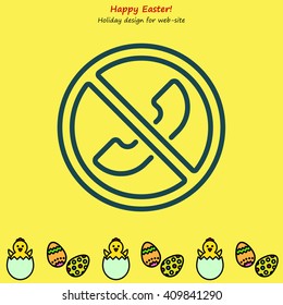Web icon. Forbidden call, Calls banned