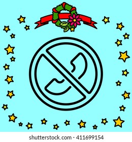 Web icon. Forbidden call, Calls banned