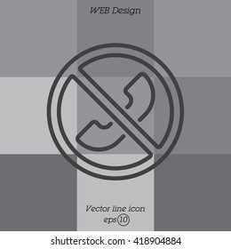 Web icon. Forbidden call, Calls banned