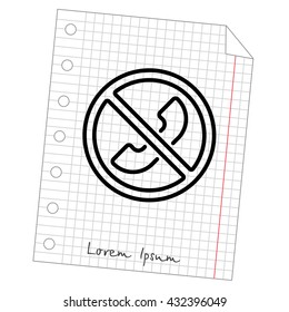 Web icon. Forbidden call, Calls banned