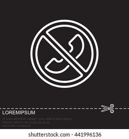 Web icon. Forbidden call, Calls banned