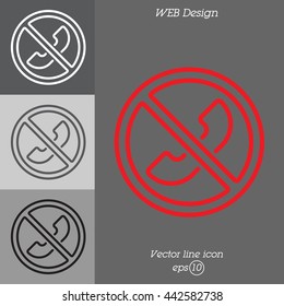 Web icon. Forbidden call, Calls banned