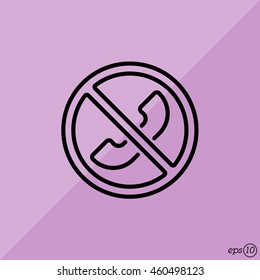 Web icon. Forbidden call, Calls banned