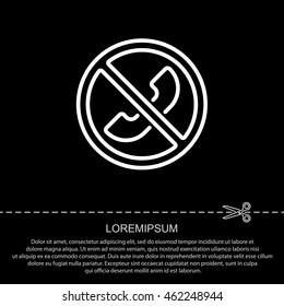 Web icon. Forbidden call, Calls banned