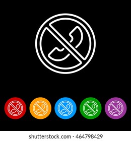 Web icon. Forbidden call, Calls banned