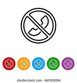 Web icon. Forbidden call, Calls banned