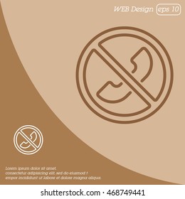 Web icon. Forbidden call, Calls banned