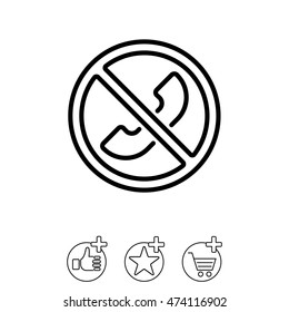 Web icon. Forbidden call, Calls banned