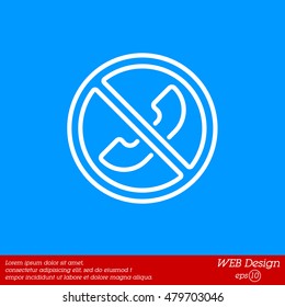Web icon. Forbidden call, Calls banned