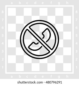 Web icon. Forbidden call, Calls banned