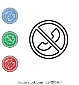 Web icon. Forbidden call, Calls banned
