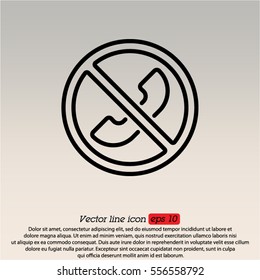 Web icon. Forbidden call, Calls banned