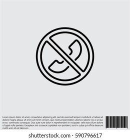 Web icon. Forbidden call, Calls banned
