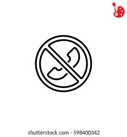 Web icon. Forbidden call, Calls banned