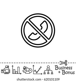 Web icon. Forbidden call, Calls banned