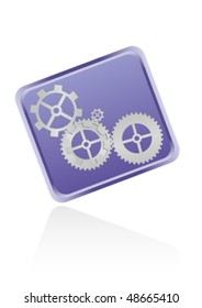 Web icon with gears isolated on white background