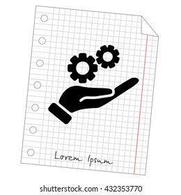 Web icon. Gears (mechanism) in hand