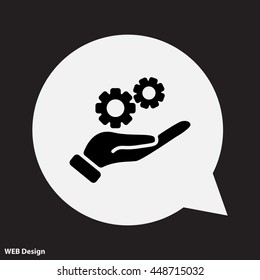 Web icon. Gears (mechanism) in hand