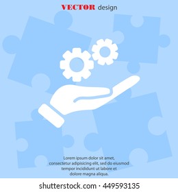Web icon. Gears (mechanism) in hand