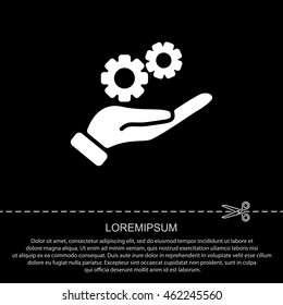 Web icon. Gears (mechanism) in hand