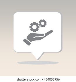 Web icon. Gears (mechanism) in hand