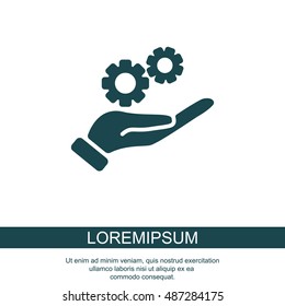 Web icon. Gears (mechanism) in hand