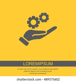 Web icon. Gears (mechanism) in hand