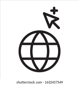 Web icon. Global network icon. Website vector icon. Site flat sign design. Www symbol pictogram. Www icon