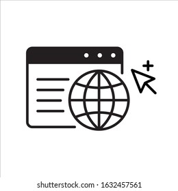 Web icon. Global network icon. Website vector icon. Site flat sign design. Www symbol pictogram. Www icon