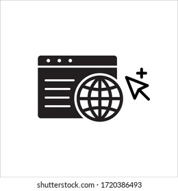 Web icon. Global network icon. Website vector icon. Site flat sign design. Www symbol pictogram. Www icon
