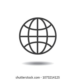 Web icon, globe symbol on white background, vector illustration.