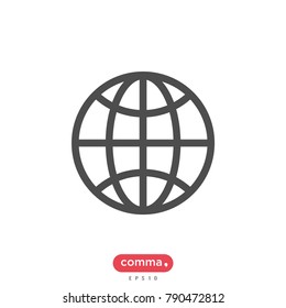 web icon, globe vector, earth symbol.