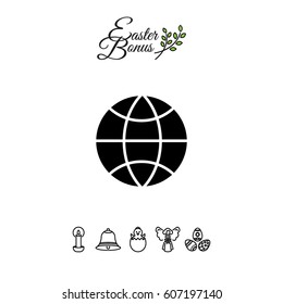 Web icon. Globe. vector illustration