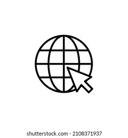 Web icon. go to web sign and symbol. web click icon. Global search icon