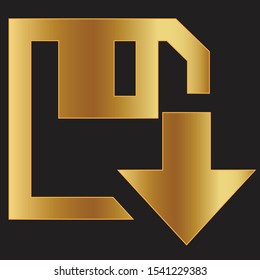 web icon in a golden gradient on a black background vector