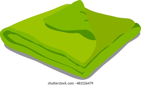 web icon green towels. Vector Illustration of a cartoon Linen icon isolated on white background