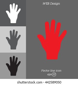 Web icon. Hand, bunch of fives