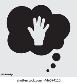Web icon. Hand, bunch of fives