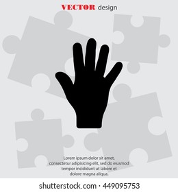 Web icon. Hand, bunch of fives
