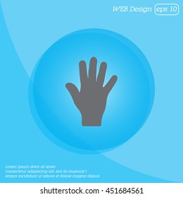 Web icon. Hand, bunch of fives